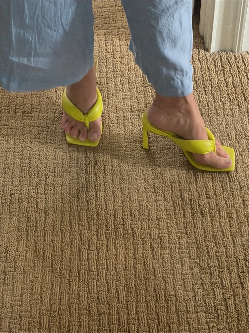 INC International Concepts Women’s Neon Yellow Knotted Toe-Post Sandals